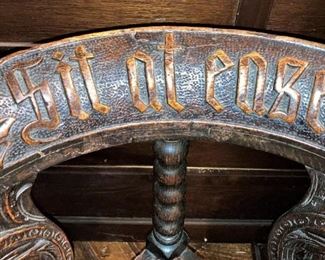 Carving: "Sit at ease" 