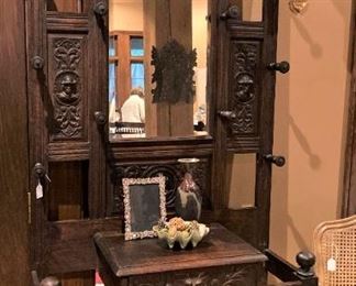 Antique  barley twist hall tree           