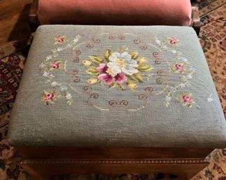 Needlepoint footstool