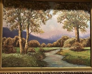 Framed oil by Lori Crozier