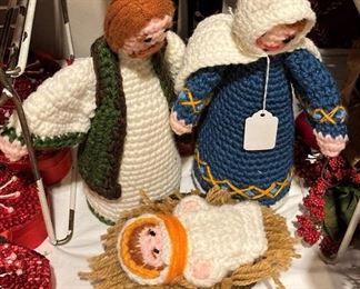 Knitted nativity