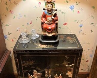 Asian chest and lamp