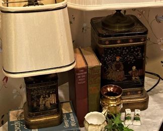 Lamps made from Asian tins