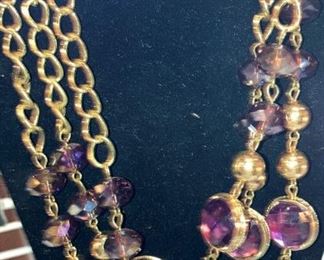 Purple and gold toned necklace