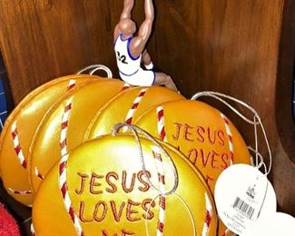 "Jesus Loves Me" ornaments