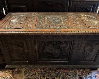 Large and outstanding carved chest