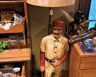 Baseball player floor lamp