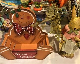 The gingerbread man and the Easter bunny ran into each other at the 625 Wilder Way Divide & Conquer sale.