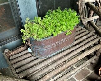 Side table and life plant