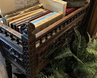 Antique planter (filled with books)