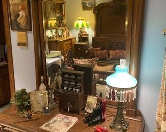 Antique dresser and lamp