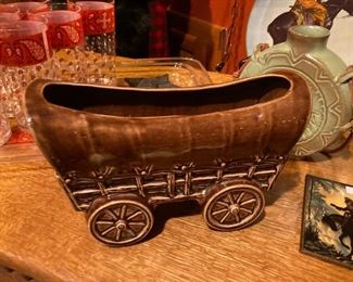 Covered wagon; Frankoma jug
