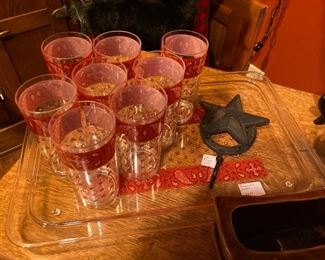 "Bandana" glasses and tray