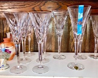 Waterford Crystal stems, set of 6 and set of 3