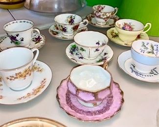 Sample of cups & saucers, SOLD