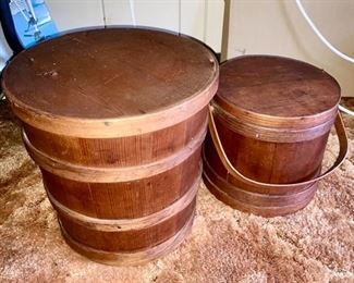 Antique vintage furkins, small one is SOLD