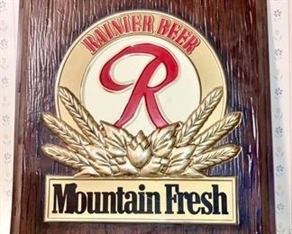 Rainier Beer vintage plastic sign