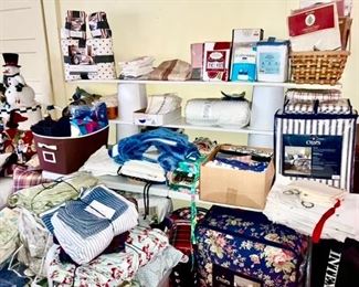 Linens/bedding, some are new in packages, some are SOLD