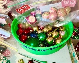 Vintage Christmas ornaments, tree topper