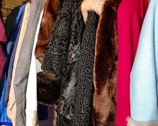 Vintage coats and jackets, several fur coats, some are SOLD