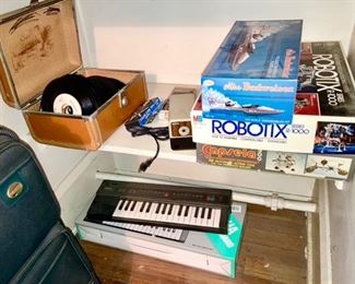 Vintage 45 records, vintage games, etc.