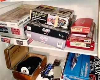 Vintage 45 records, vintage games, etc., some are SOLD