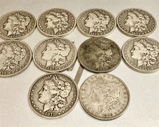 1870's Morgan Silver Dollars