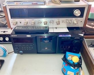 Pioneer stereo receiver Model SX-727 is SOLD, Sony Mega storage 400 CD disc keyboard input, Ms. Pac-Man Namco game