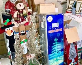 Christmas decor, many Christmas trees new in the box, some are SOLD