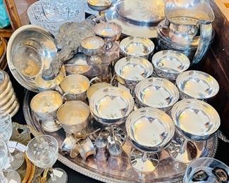 Vintage silver plate goblets