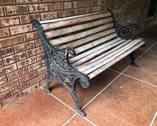 Vintage cast iron bench
