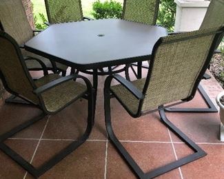 Patio table and 6 chairs
