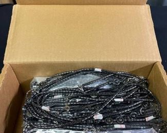 Box of approximately 110 necklaces (looks like hematite but not)