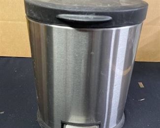 12 in tall stainless steel trash can (step on to open)