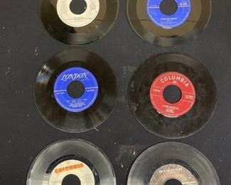 Six 45 rpm records- no sleeves