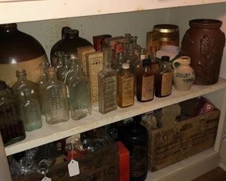 Antique bottles and stoneware