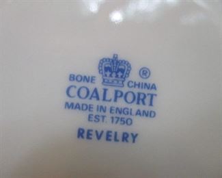 Coleport England "Revelry", Bone China Service for 12 plus Extras
