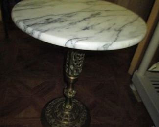 Marble top Brass Accent Table