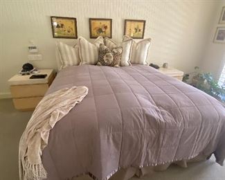 Euro king bed frame and plush mattress