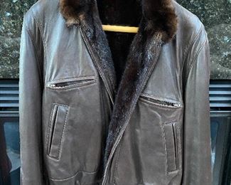 Arthur Pfaff N.Y. Italian leather and mink men’s jacket
