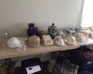 Antique Covered Cheese Plates