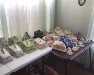 Antique Covered Cheese Plates