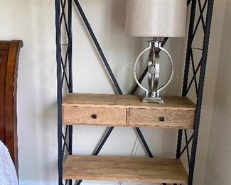 metal and wood etagere. 6'1"H x 3'W