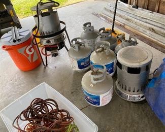 cooker and propane tanks