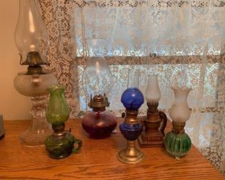 Assortment of unique oil lamps.