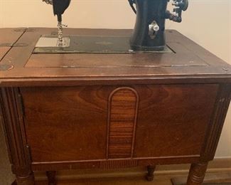 Elgin Rotary electric sewing machine in cabinet