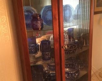 LOTS OF CURIO CABINETS