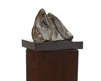 12
Francisco Zúñiga
1912-1998, Mexican
"Dos Mujeres," 1963
Patinated bronze on wood plinth
Signed and dated: Zuniga / 1963; titled by repute
9" H x 12" W x 9" D
Estimate: $8,000 - $12,000