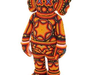 44
Rick Wolfryd
b. 1953, American
After KAWS "Companion (Red)" 2004, 2021
Vinyl and beads
Signed and dated: Rick Wolfryd / T.P. / 2021 / .0003; further marked: KAWS / ..04 / Medicom Toy / 2004 / China
14" H x 6.5" W x 4.5" D approximately
Estimate: $1,200 - $1,800