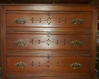Three drawer antique dresser